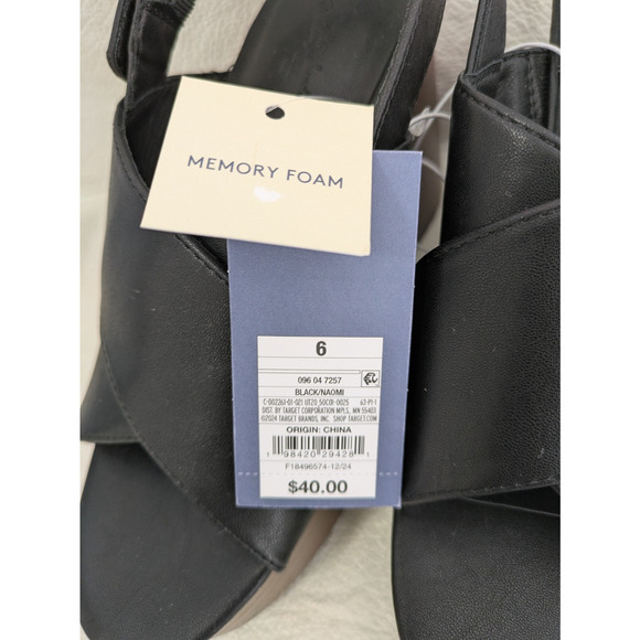 Women's Naomi Platform Wedge Heels Black 6 Open Toe Sandals - Picture 7 of 12